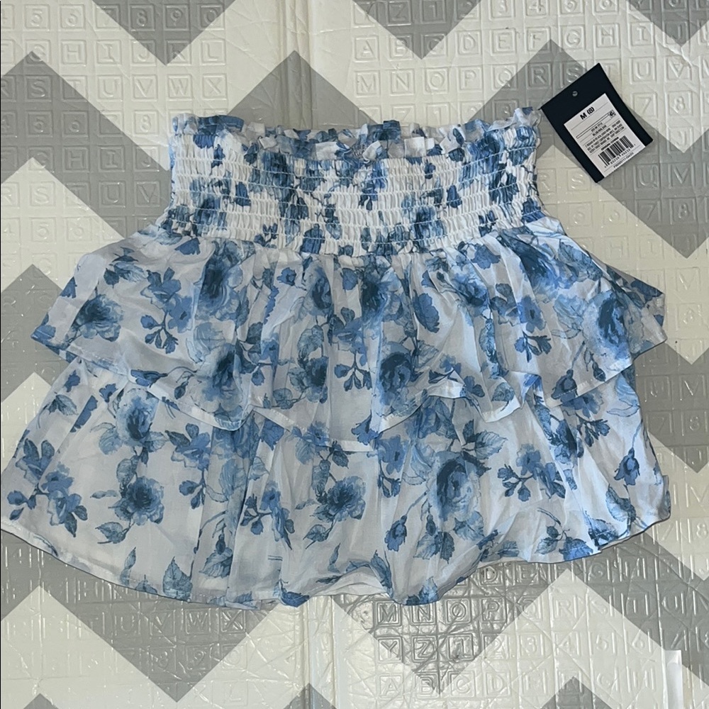 Art Class White and Blue Bubble Mini Skirt b